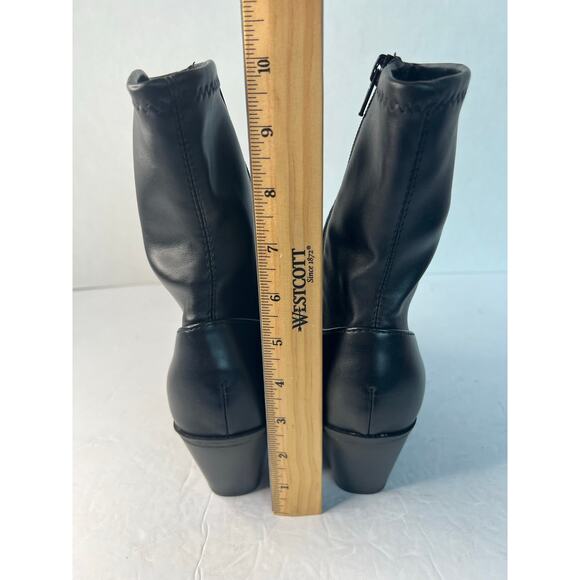 NWOT Universal Thread Aubree Black Vegan Leather Western Mid Calf Zip Boots 7 - Picture 7 of 10
